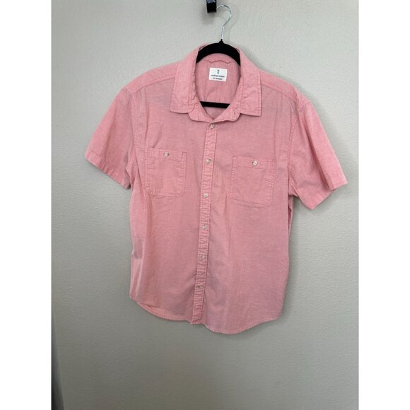 Mutual Weave Mens Pink Shirt X-Large short‎ sleeve button up cotton collared - Picture 1 of 6